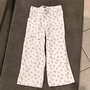 Old Navy Kids Floral Print Jeans - Cream and Pink
